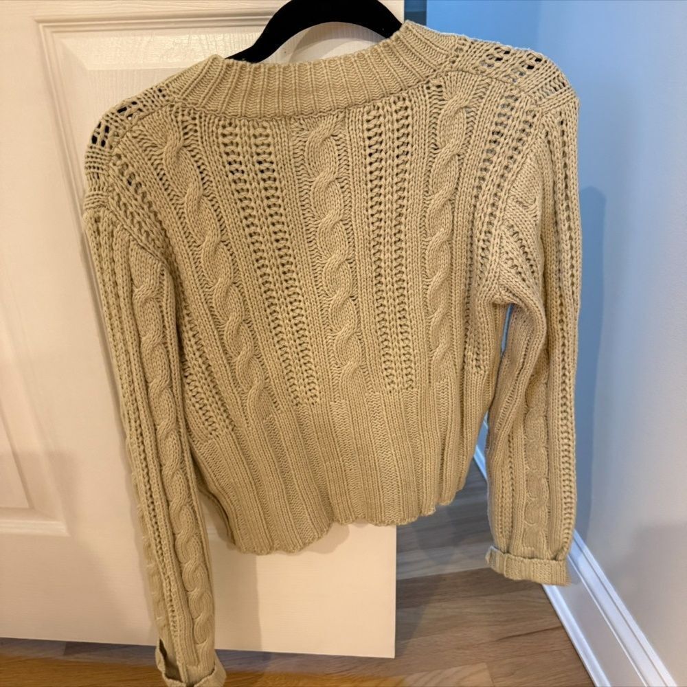 Princess Polly Donielle Cable Knit Cardigan Beige - Picture 6 of 6